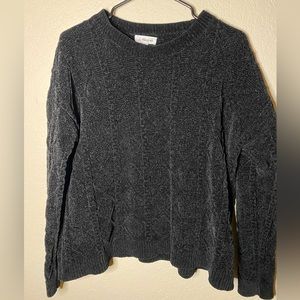 Macaron Womans Long Sleeve Cable Knit Sweater